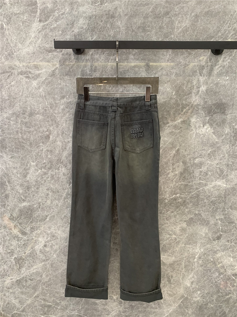 M1um1u washed denim trousers replica clothing sites