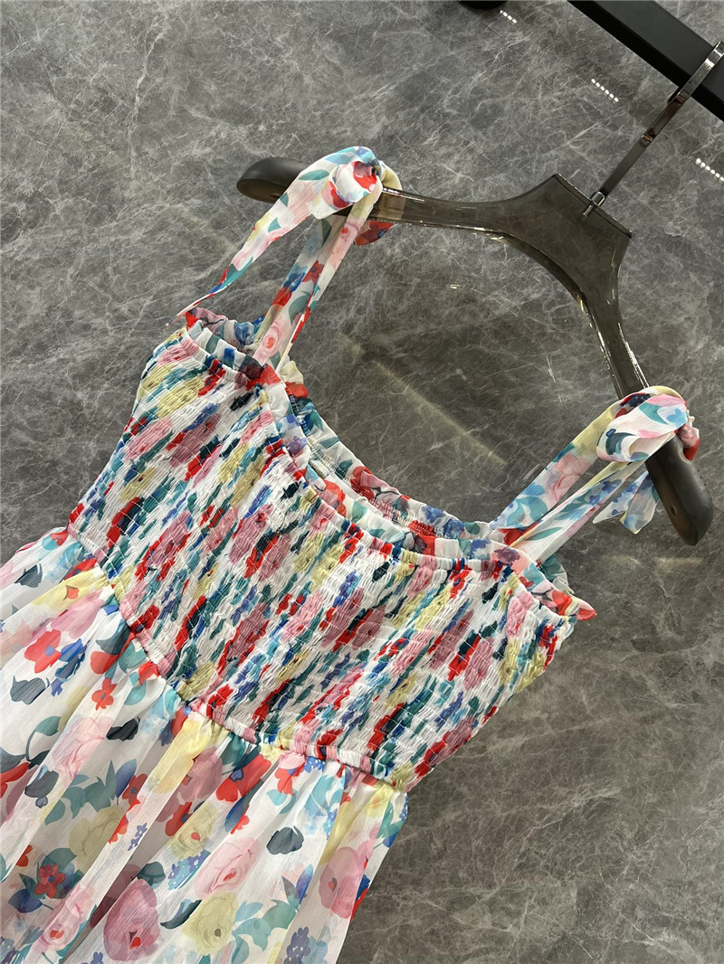 Ganni small floral ruffle sling cake dress replica clothing sites