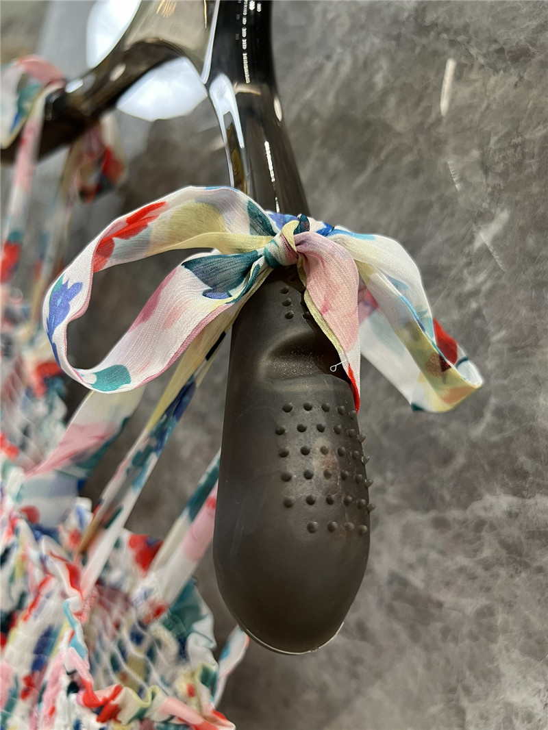 Ganni small floral ruffle sling cake dress replica clothing sites
