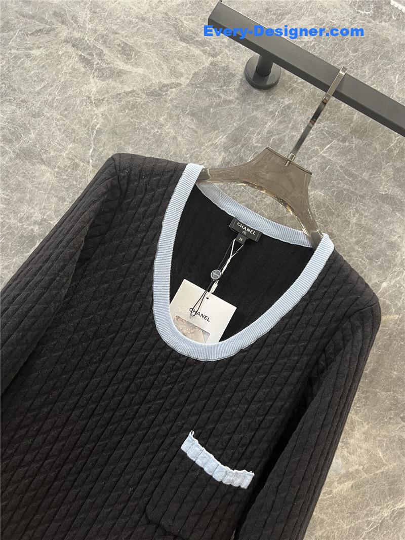 Ch**el slim round neck sweater replicas clothes