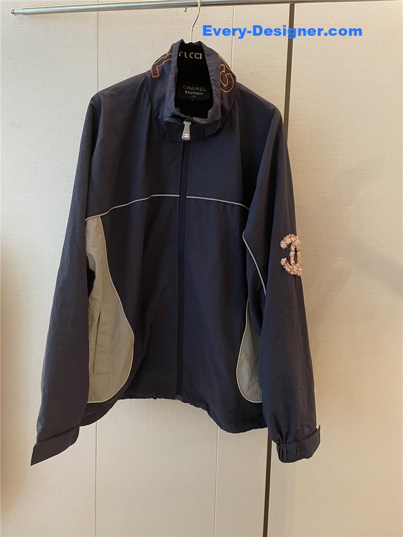 Ch**el color block hooded jacket replicas clothes