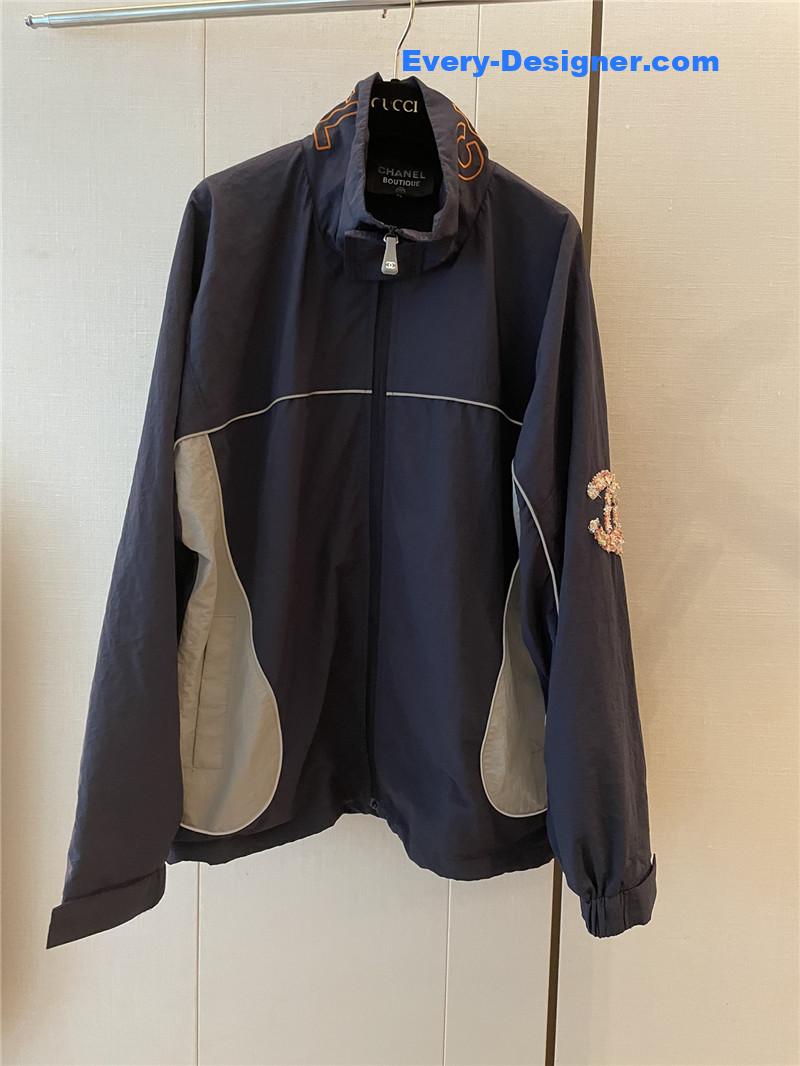 Ch**el color block hooded jacket replicas clothes