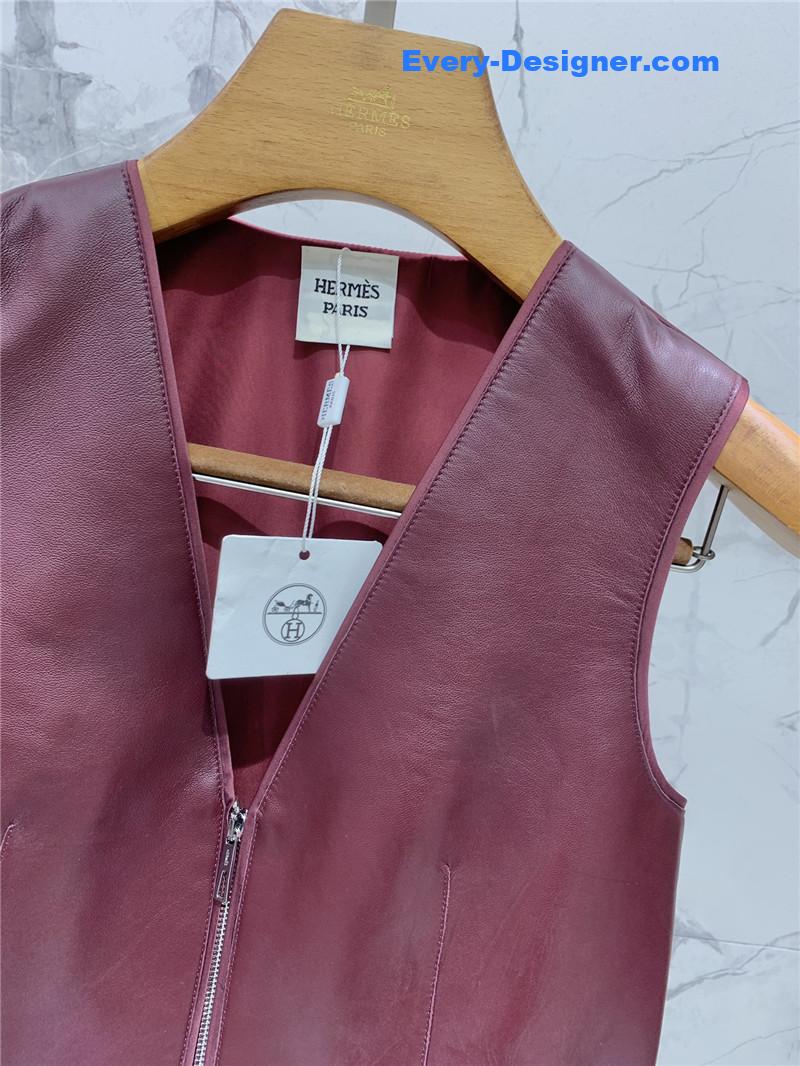 H**me5 leather patchwork satin waistcoat replica clothes