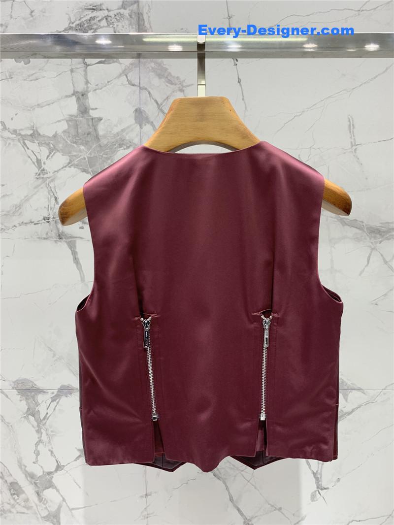 H**me5 leather patchwork satin waistcoat replica clothes