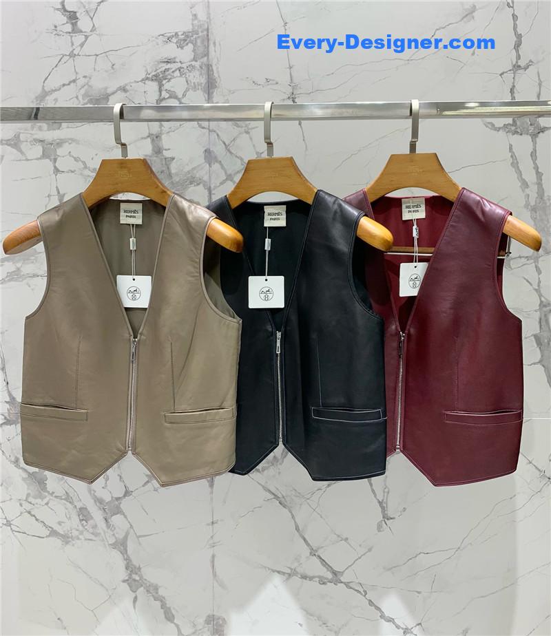 H**me5 leather patchwork satin waistcoat replica clothes