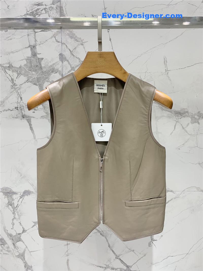 H**me5 leather patchwork satin waistcoat replica clothes