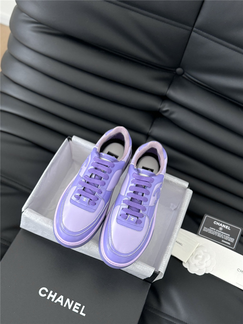 Ch**el purple logo low top sneakers