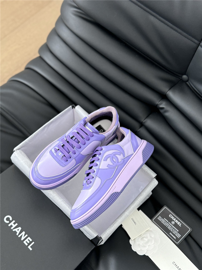 Ch**el purple logo low top sneakers