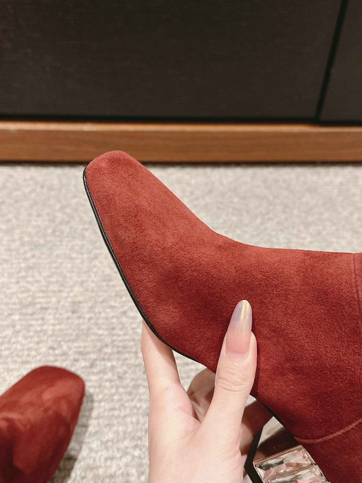 Miu Miu Women’s Burgundy Suede Keen High Boots