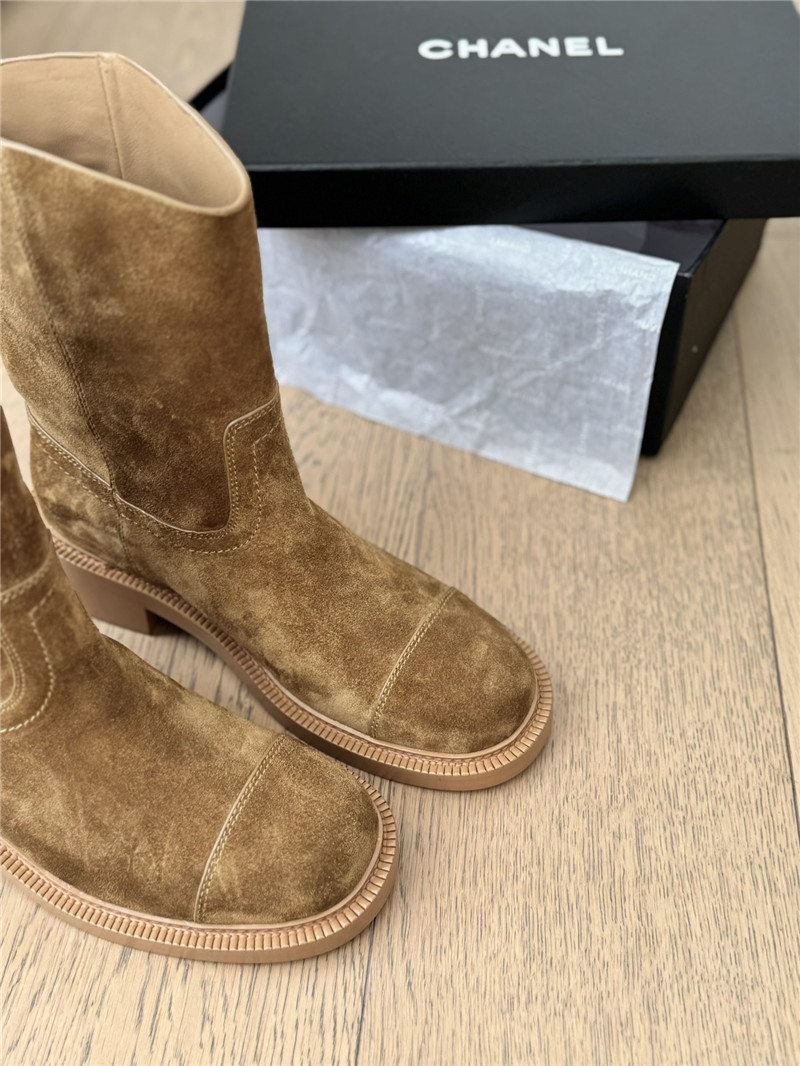 Ch**el logo suede ankle boots