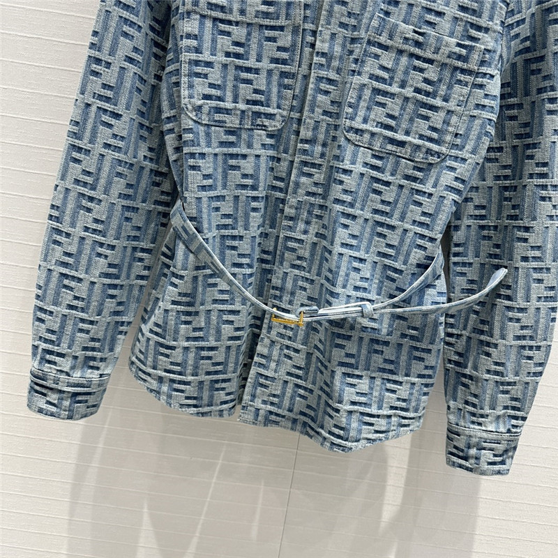 F**di lapel double pocket denim shirt replicas clothes