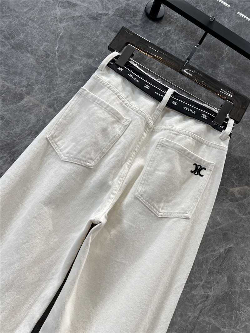 Ce1i*e logo micro waistband denim trousers replica d&g clothing