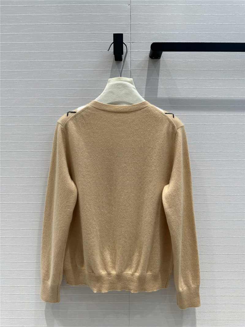 M1um1u letter cashmere cardigan replicas clothes