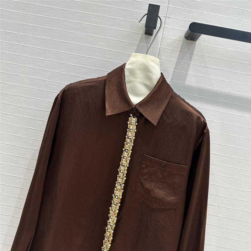 pra*a beaded D1am0nd collar shirt replica clothing sites