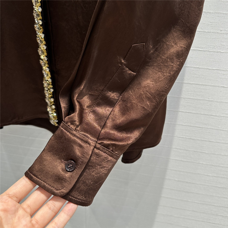 pra*a beaded D1am0nd collar shirt replica clothing sites