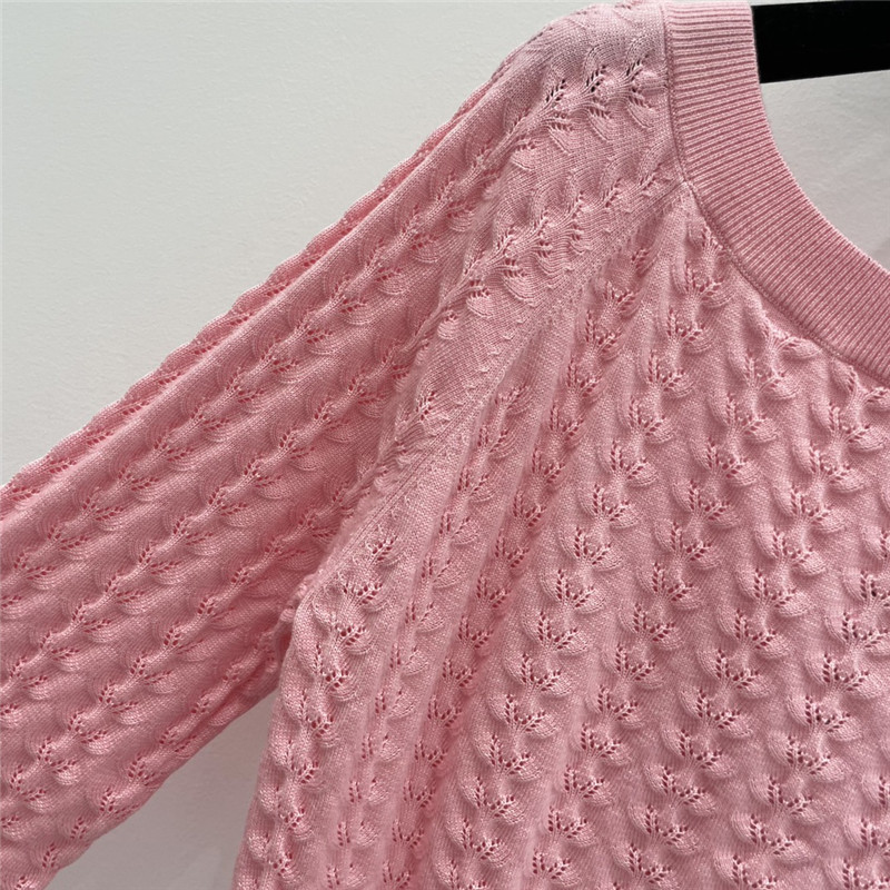 Ch**el hollow round neck wool cardigan replica clothes
