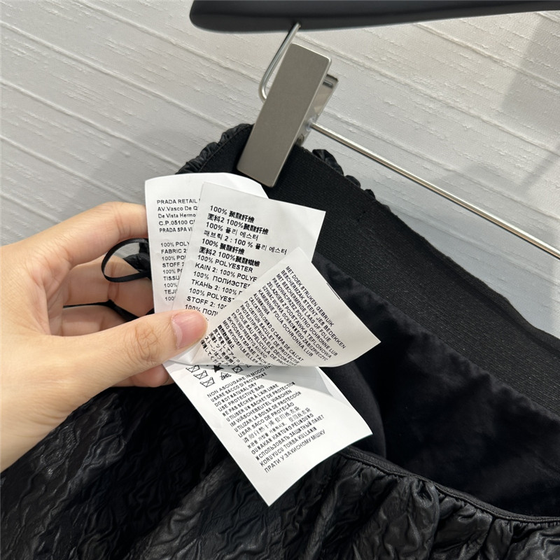Pra*a pleated seersucker bud short skirt replica clothes