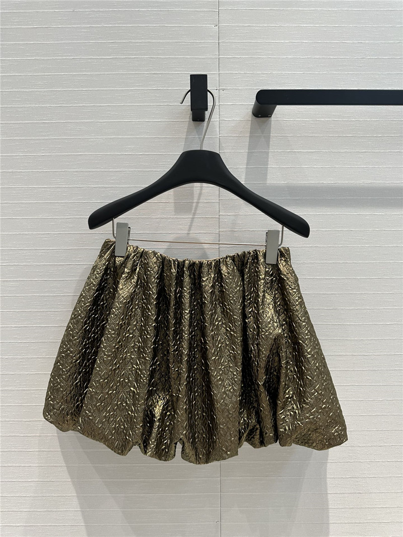 Pra*a pleated seersucker bud short skirt replica clothes
