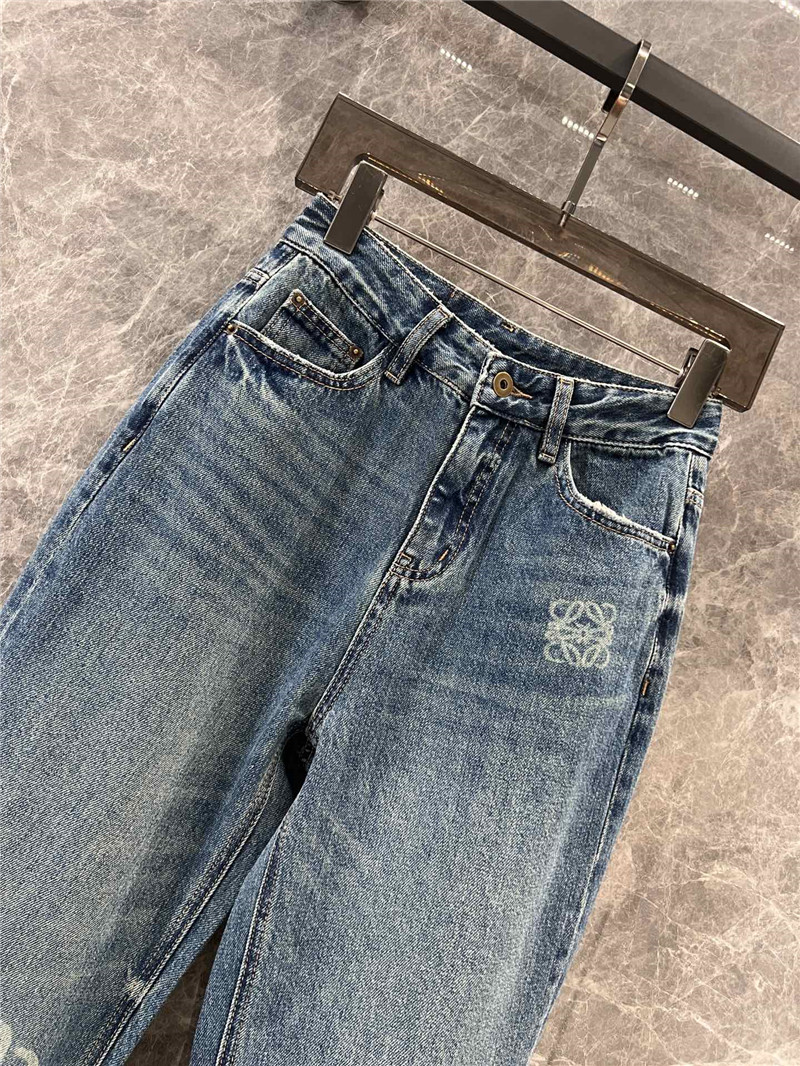 L0ew* laser logo washed denim trousers replicas clothes