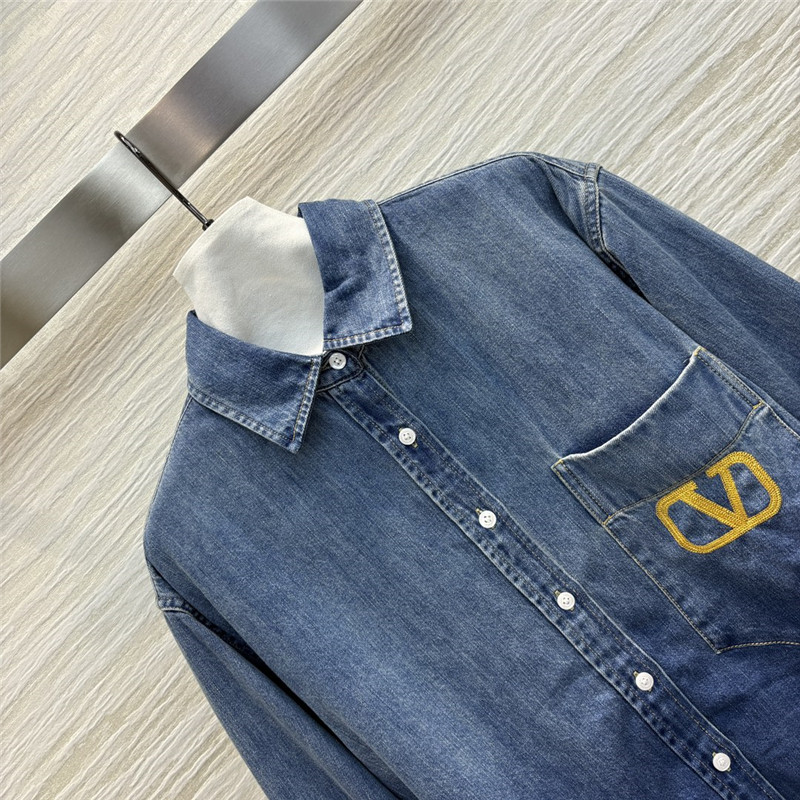 Va1e*ntin0 denim shirt replica clothes