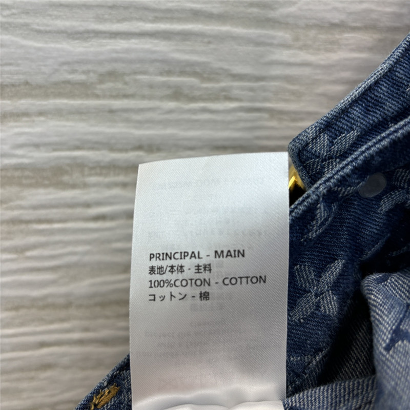 l0vis Vvtt0n lv jacquard denim wide-leg pants replica clothes