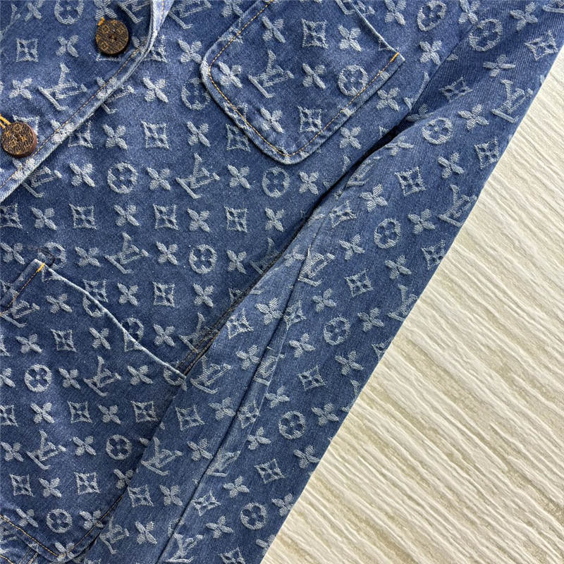 l0vis Vvtt0n lv jacquard denim suit jacket replica clothes