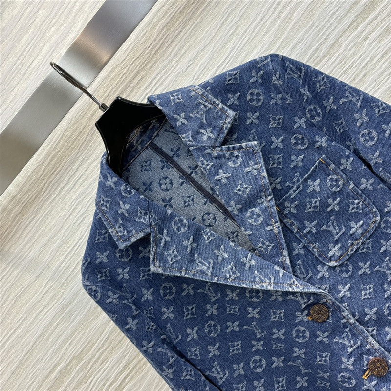 l0vis Vvtt0n lv jacquard denim suit jacket replica clothes