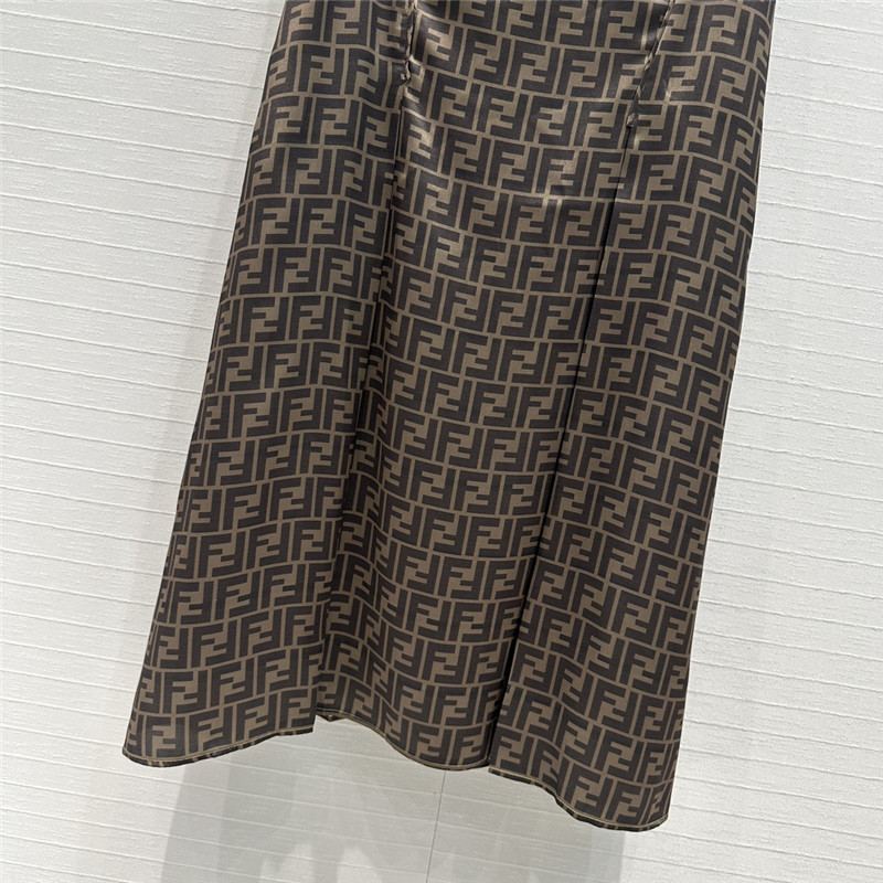 F**di brown ff twill skirt