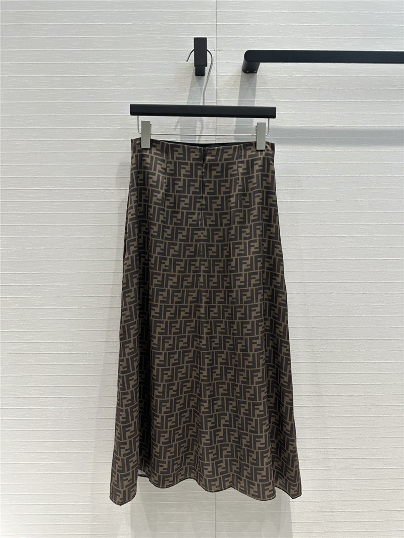 F**di brown ff twill skirt