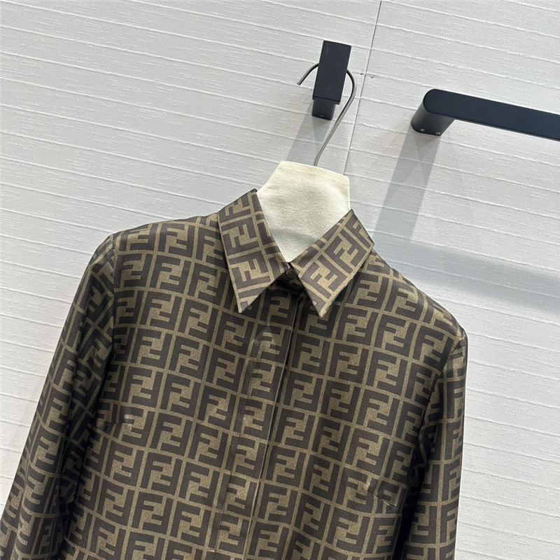 F**di ff lettering printed silk shirt replica clothing