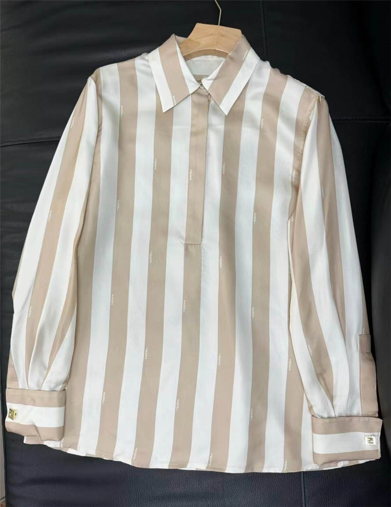 F**di printed silk shirt replica d&g clothing