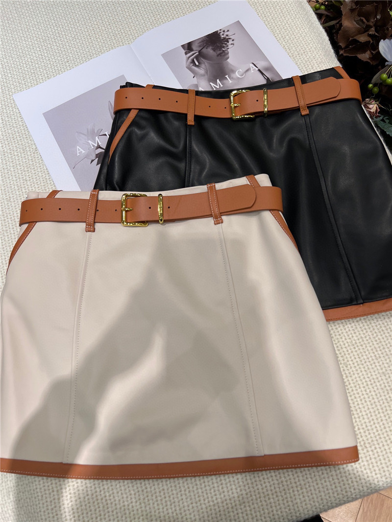 M1um1u new leather skirt replica d&g clothing