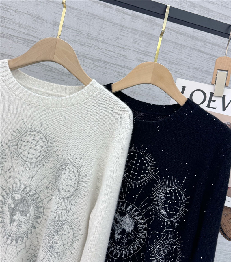 D10r starry sky embroidered pullover sweater