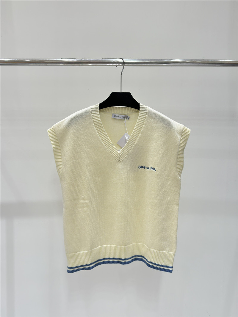 D10r letter embroidered knitted vest replica designer clothes