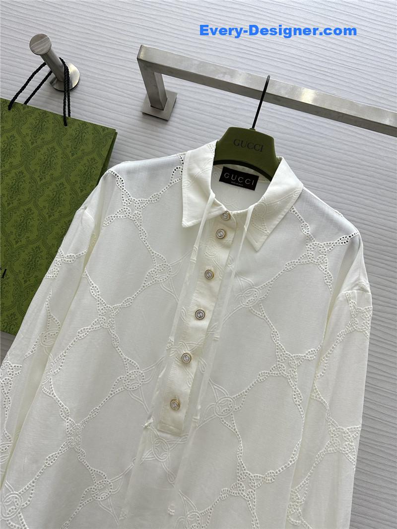 Gvc*1 hollow logo embroidered shirt cheap replica designer clothes