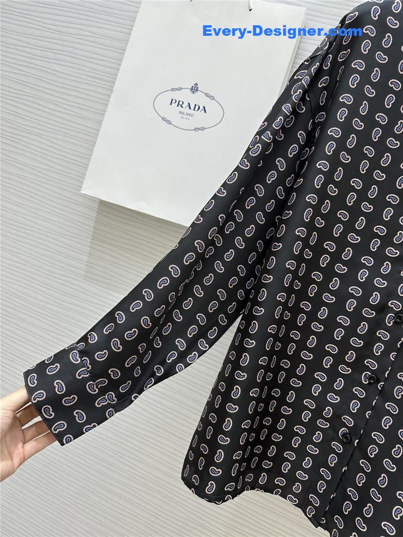 Pra*a silk printed shirt replica d&g clothing