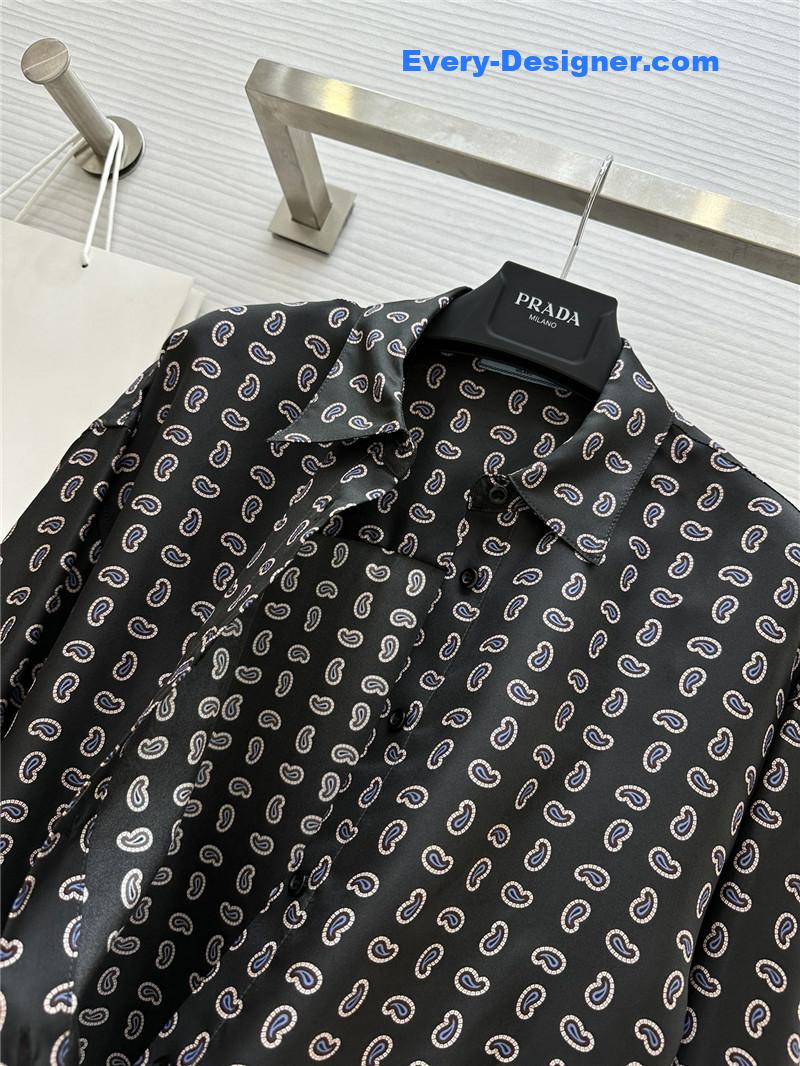 Pra*a silk printed shirt replica d&g clothing