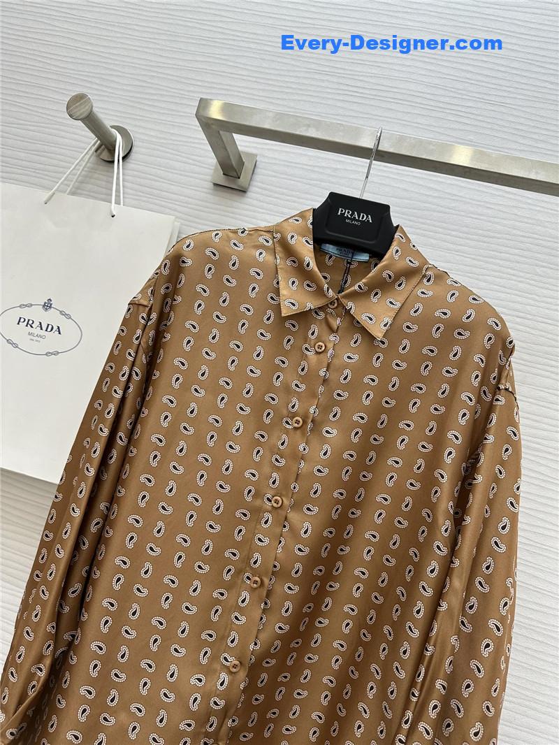 Pra*a silk printed shirt replica d&g clothing