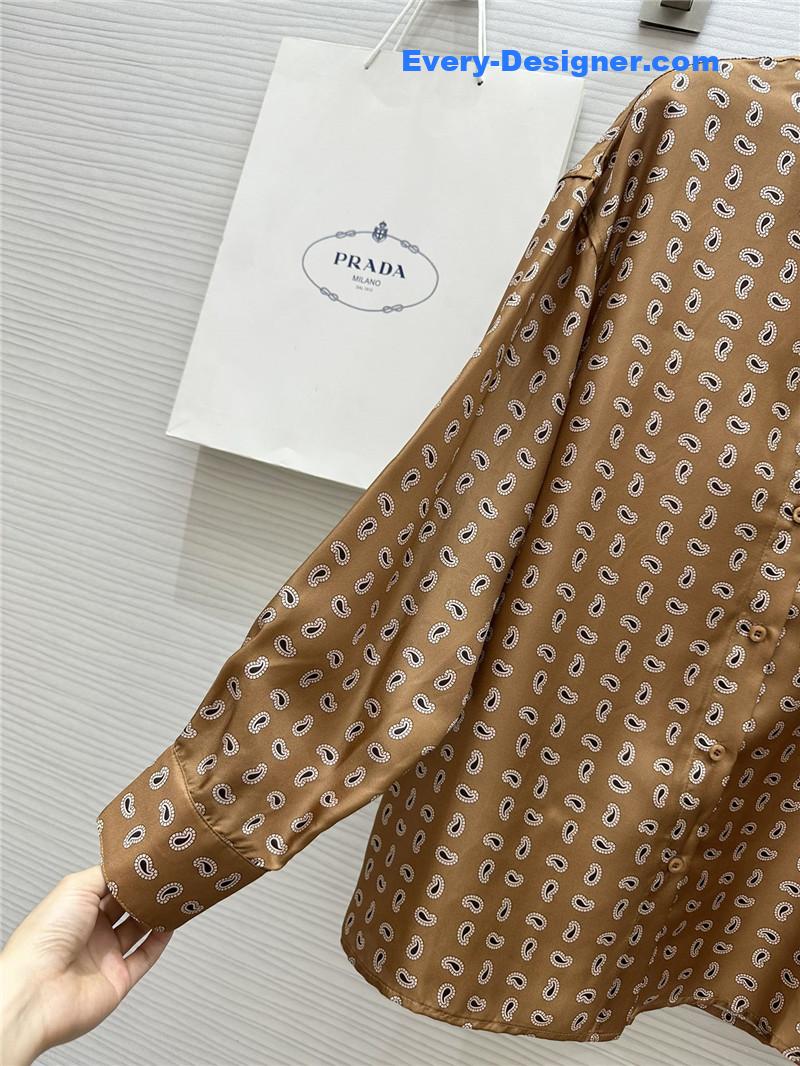 Pra*a silk printed shirt replica d&g clothing