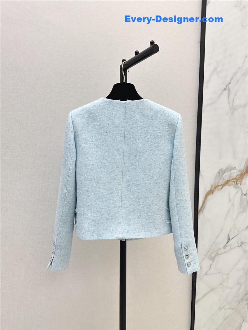 Ch**el cherry blossom pink woven coat replica clothing sites