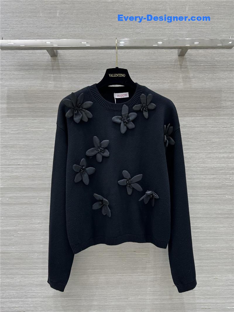 Va1e*ntin0 3d flower long sleeve top replica clothes