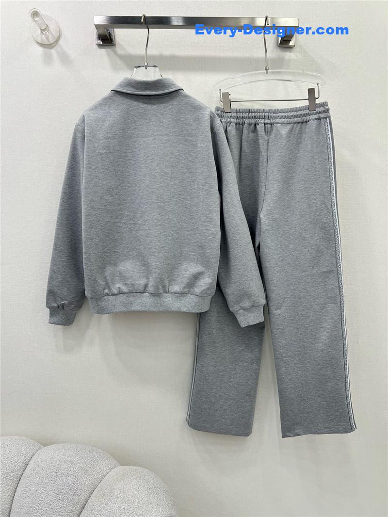 D10r hooded zipper jacket + wide-leg trousers set replica clothes