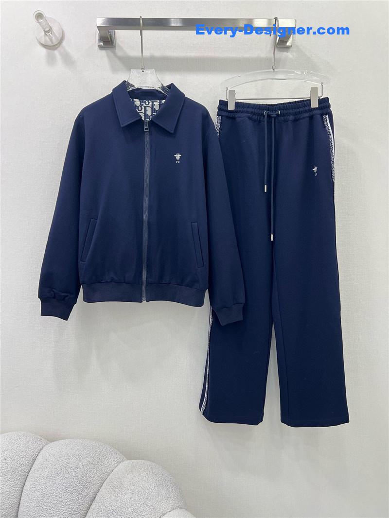 D10r hooded zipper jacket + wide-leg trousers set replica clothes