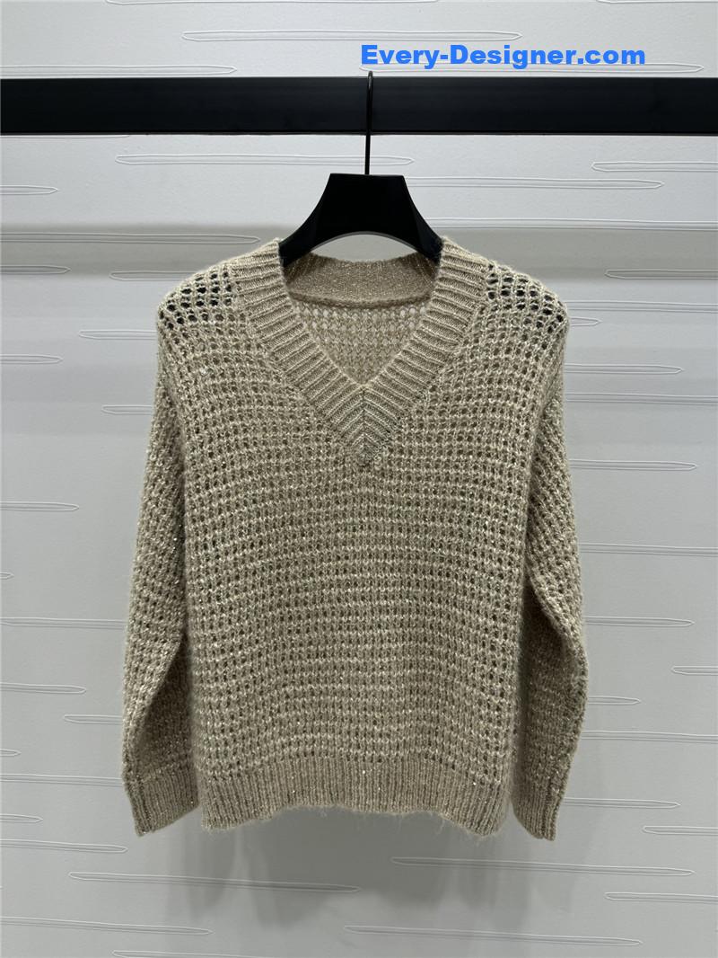 BC sequined V-neck long-sleeved sweater replica clothes