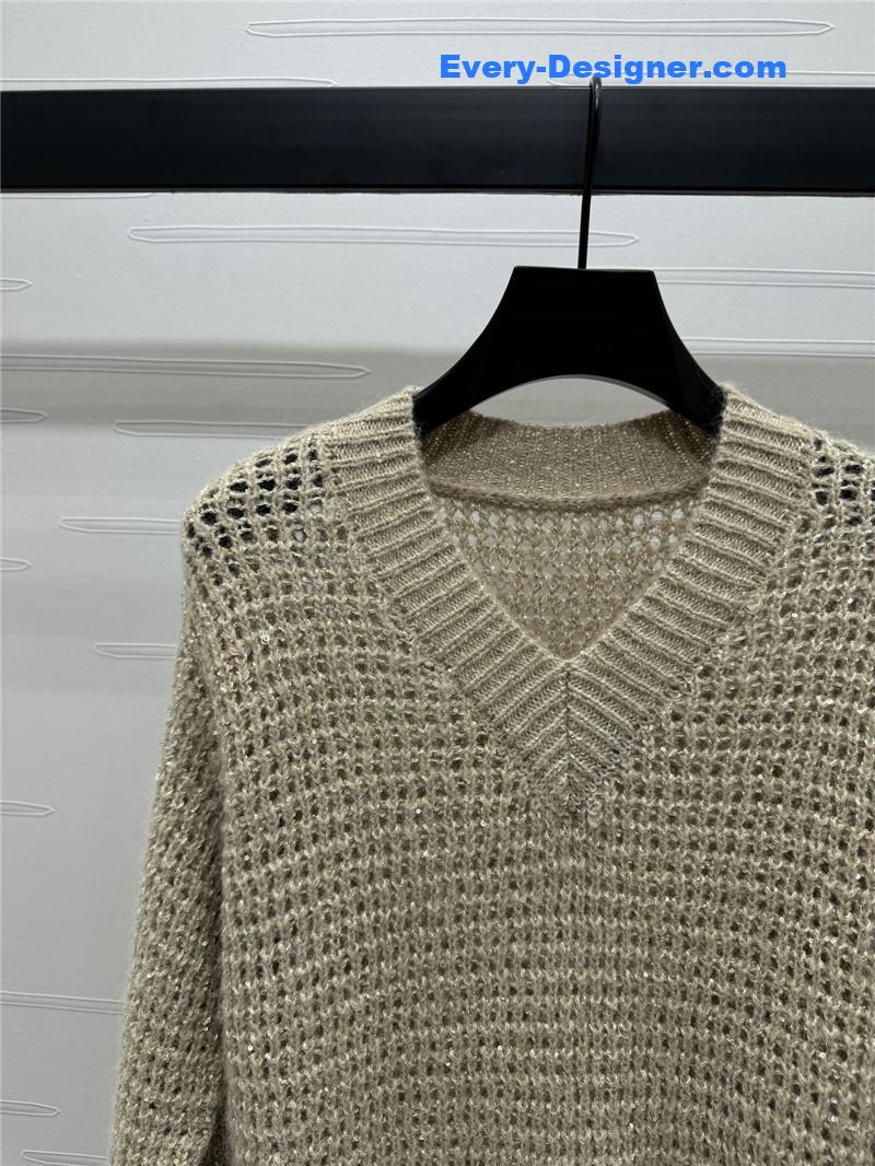 BC sequined V-neck long-sleeved sweater replica clothes