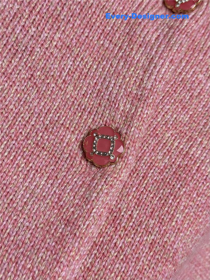 Ch**el pink short cardigan replica designer clothes