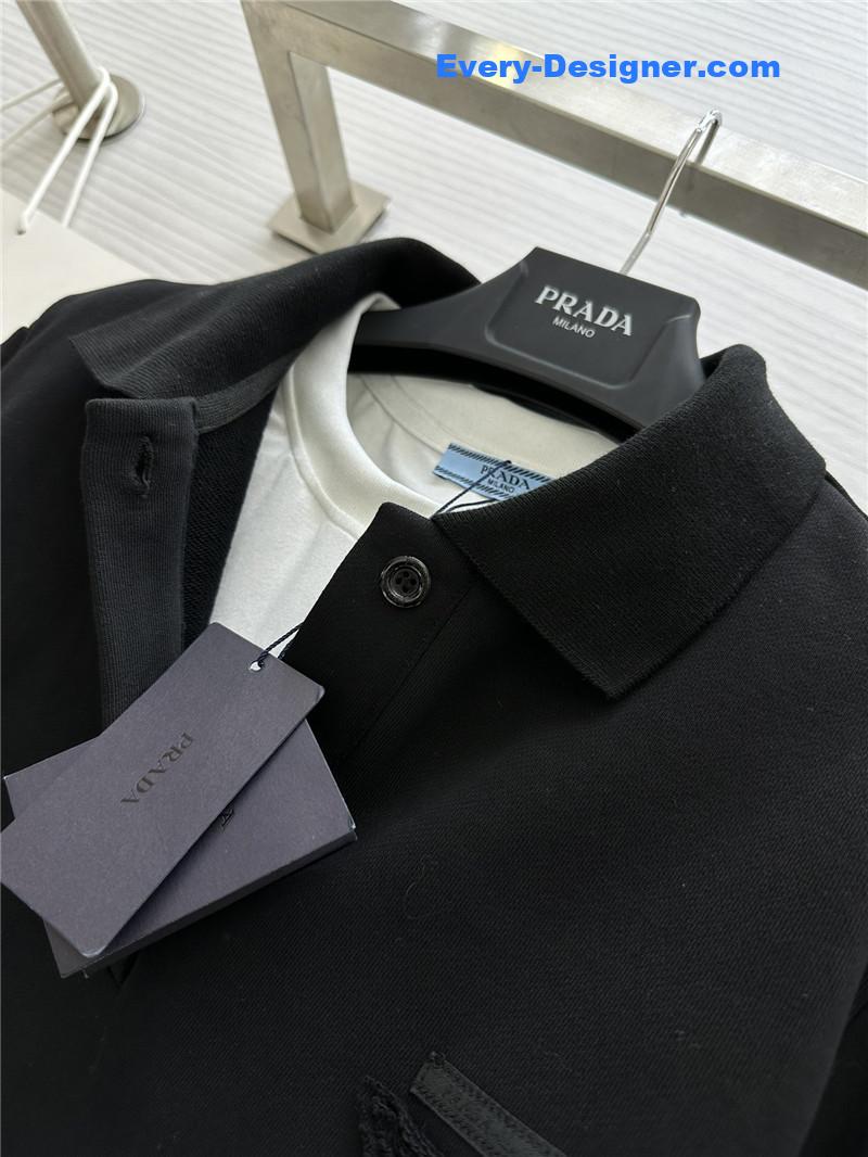 Pra*a polo long sleeve dress replica clothing sites