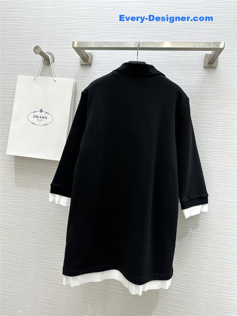 Pra*a polo long sleeve dress replica clothing sites