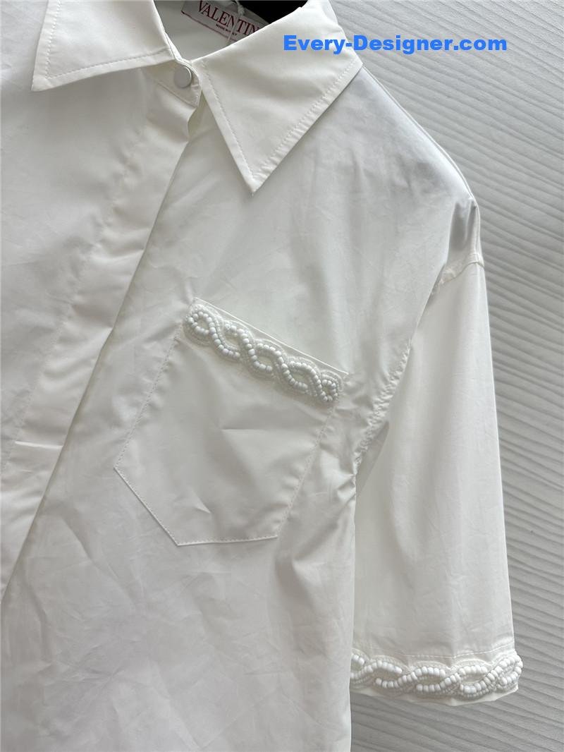 Va1e*ntin0 beaded short-sleeved shirt replica clothing sites