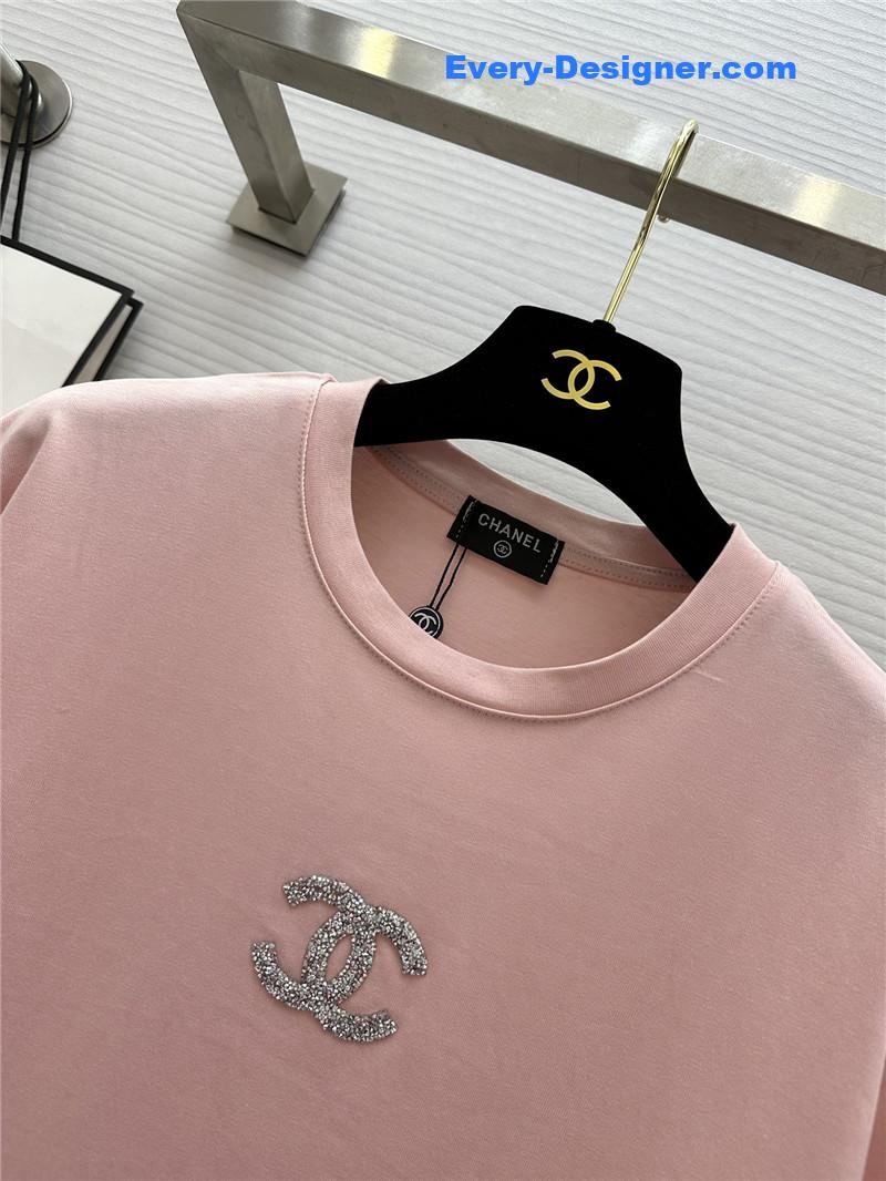 ch**el logo D1am0nd embellished t-shirt replica d&g clothing